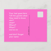 Uitnodiging tot een disco-partij briefkaart (Achterkant)