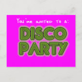 Uitnodiging tot een disco-partij briefkaart (Voorkant)