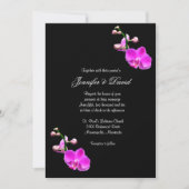 Uitnodiging tot een donkerroze orchidee bruiloft (Voorkant)