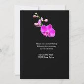 Uitnodiging tot een donkerroze orchidee bruiloft (Achterkant)