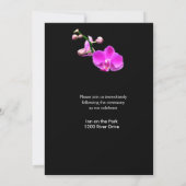 Uitnodiging tot een donkerroze orchidee bruiloft (Achterkant)