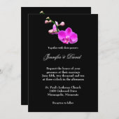 Uitnodiging tot een donkerroze orchidee bruiloft (Voorkant / Achterkant)