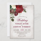  uitnodiging tot een Floral bruiloft (Voorkant)