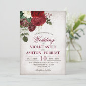  uitnodiging tot een Floral bruiloft (Staand voorkant)