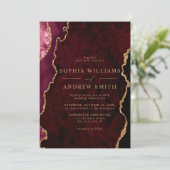 Uitnodiging tot een huwelijk met zwarte en Bourgog (Staand voorkant)