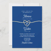 Uitnodiging tot een koninklijke blauwe minimalisti (Voorkant)