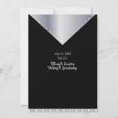 Uitnodiging tot een modern huwelijk met zwarte en  (Achterkant)