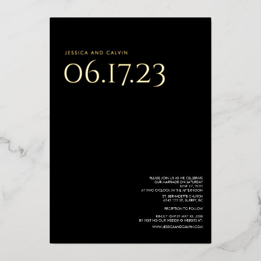 Uitnodiging tot een moderne goudfiele tekst (Voorkant)