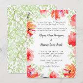 Uitnodiging tot een moderne Waterverf Rode Bloedwe (Voorkant / Achterkant)