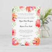 Uitnodiging tot een moderne Waterverf Rode Bloedwe (Staand voorkant)