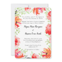 Uitnodiging tot een moderne Waterverf Rode Bloedwe