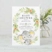 Uitnodiging tot een neutraal Baby shower van een o (Staand voorkant)