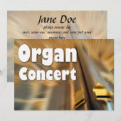 Uitnodiging tot een orgaanconcert - Sydney buizen (Voorkant / Achterkant)