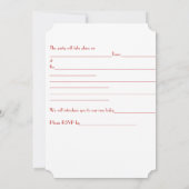 Uitnodiging tot een Rode Eieren & Ginger Partij (Achterkant)