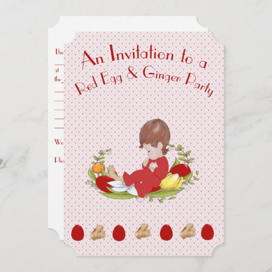 Uitnodiging tot een Rode Eieren & Ginger Partij (Voorkant / Achterkant)
