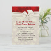 Uitnodiging tot een rood en ivoren huwelijk (Staand voorkant)