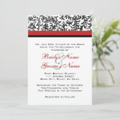 Uitnodiging tot een rood en zwart huwelijk (Staand voorkant)