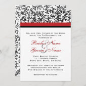 Uitnodiging tot een rood en zwart huwelijk (Voorkant / Achterkant)