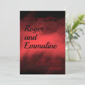 Uitnodiging tot een rood en zwart huwelijk (Staand voorkant)