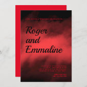 Uitnodiging tot een rood en zwart huwelijk (Voorkant / Achterkant)