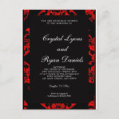 Uitnodiging tot een rood en zwart Victoriaans huwe (Voorkant)