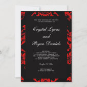 Uitnodiging tot een rood en zwart Victoriaans huwe (Voorkant)