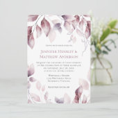 Uitnodiging tot een roze botanische bruiloft uit t (Staand voorkant)