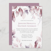 Uitnodiging tot een roze botanische bruiloft uit t (Voorkant / Achterkant)