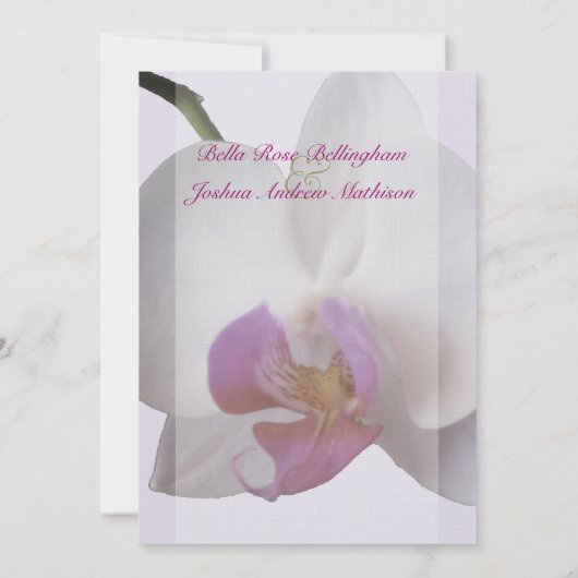 Uitnodiging tot een roze orchidee huwelijk (Achterkant)