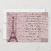 Uitnodiging tot een roze parisian Wedding (Voorkant)
