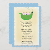 Uitnodiging tot een triplet jongen "Peas in a Pod" (Voorkant / Achterkant)