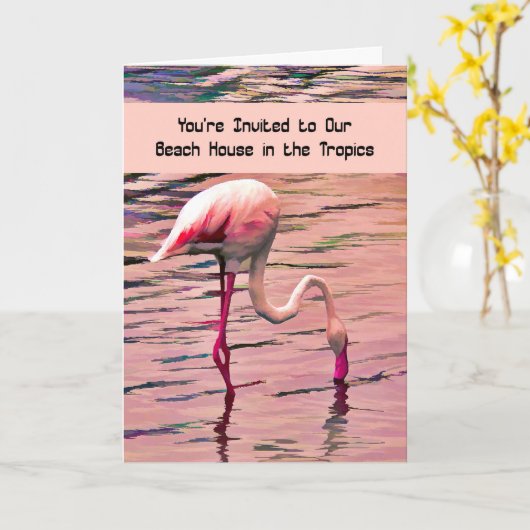 Uitnodiging tot een tropisch strand (Gele Bloem)