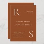 Uitnodiging tot een verbrand Oranje minimalistisch (Voorkant / Achterkant)