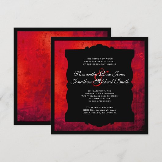 Uitnodiging tot een vernederd rood huwelijk (Voorkant / Achterkant)