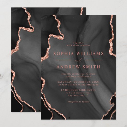 Uitnodiging tot een zwart en dubbelzinnig huwelijk (Voorkant / Achterkant)