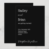 Uitnodiging tot een zwart-withuwelijk (Voorkant / Achterkant)