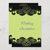 Uitnodiging tot een zwarte en paarse groene rillen (Voorkant / Achterkant)