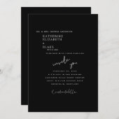 Uitnodiging tot een zwarte en witte bruiloft (Voorkant / Achterkant)