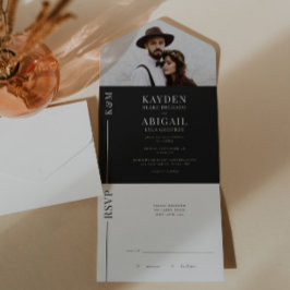 Uitnodiging tot een zwarte en witte bruiloft