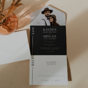 Uitnodiging tot een zwarte en witte bruiloft