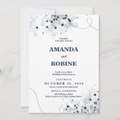 Uitnodiging tot een zwarte en witte minimale bruil (Voorkant)