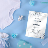 Uitnodiging tot een zwarte en witte minimale bruil