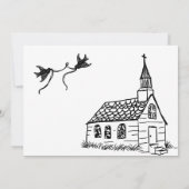 Uitnodiging tot een zwarte en witte rode kegel (Achterkant)