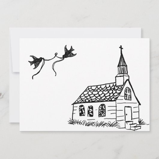 Uitnodiging tot een zwarte en witte rode kegel (Achterkant)