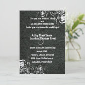 Uitnodiging tot een zwarte leder en een witte lace (Staand voorkant)