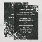 Uitnodiging tot een zwarte leder en een witte lace (Voorkant / Achterkant)