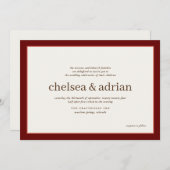 Uitnodiging tot eenvoudige weduwen over de rode gr (Voorkant / Achterkant)