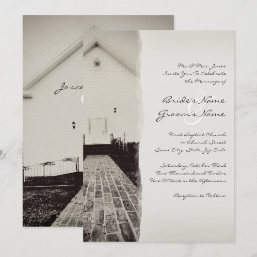 Uitnodiging tot eersterangs huwelijk (Voorkant / Achterkant)