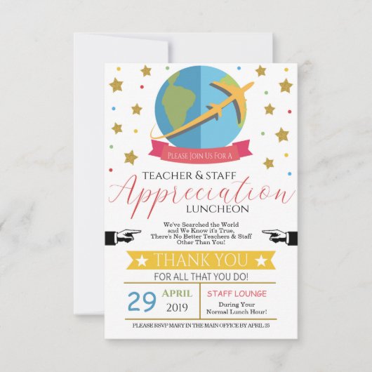 Uitnodiging tot erkenning van wereldthema leraar (Voorkant)