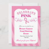 Uitnodiging tot evenement met roze lint-borstkanke (Voorkant)